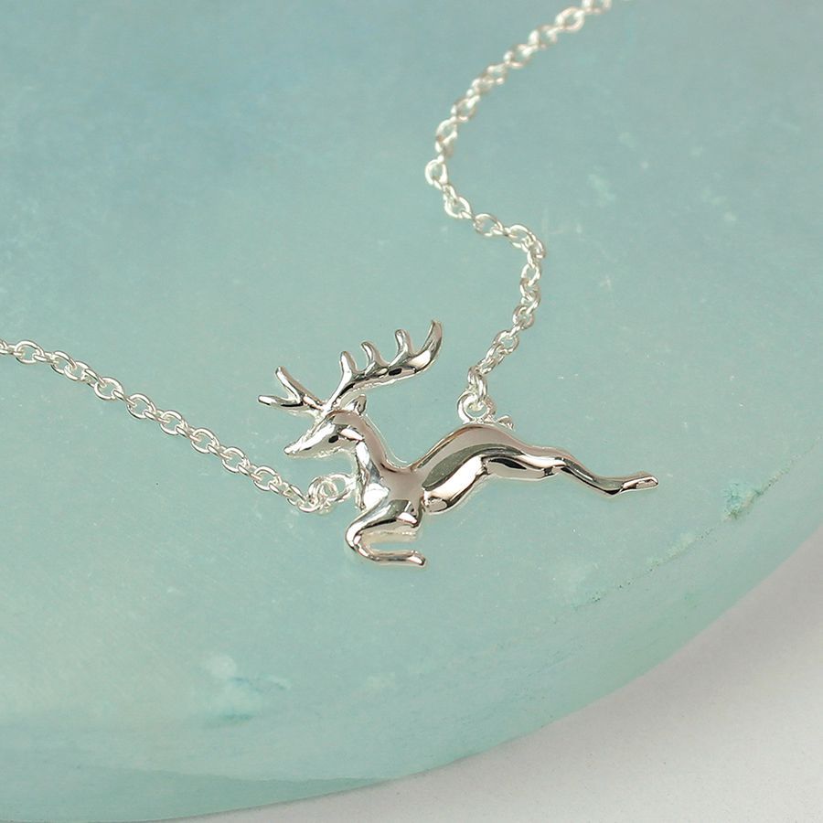 Sterling Silver running stag Necklace (SB0707)