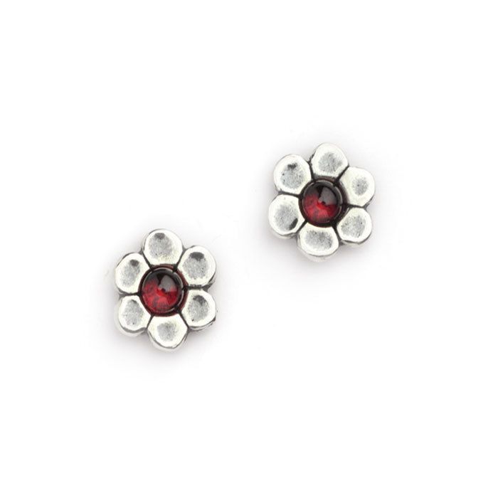 Garnet silver earrings