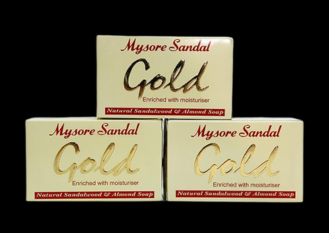 Mysore GOLD Sandal Soap with Almond Oil 125g bar (mysore)