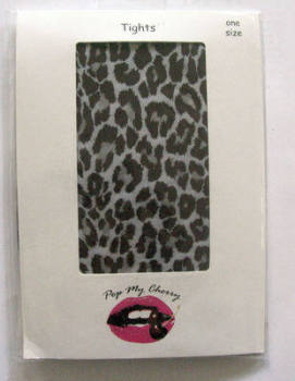 Leopard Print Tights - Black & White - Pop My Cherry