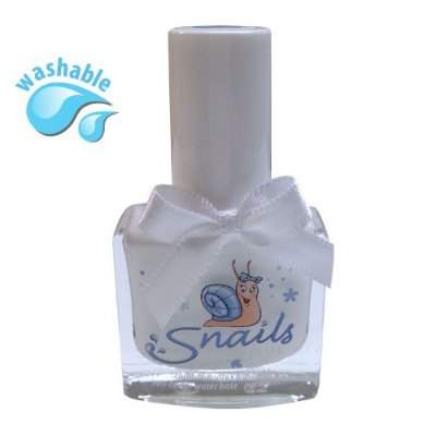 <!-- 006 -->FROST QUEEN  - White  Snails  Nails Washable Polish 