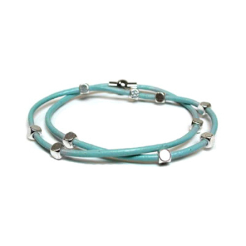 Bracelet - Blue with silver plated beads