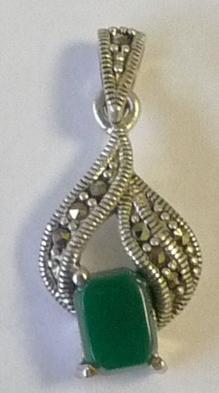 Green Onyx Silver Pendant 