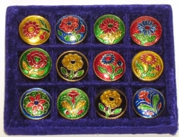 Natural solid perfume cream in cloisonne tin