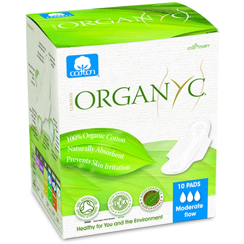 Organic Cotton Sanitary Pads Moderate Flow - Box of 10