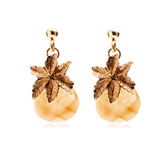 Crystal Pineapple earrings  Gold Plated