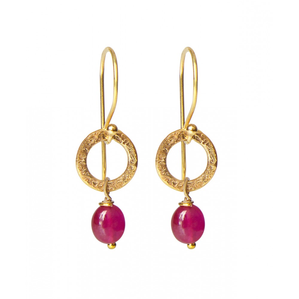 Ruby Earrings - Gold Plated (1283)