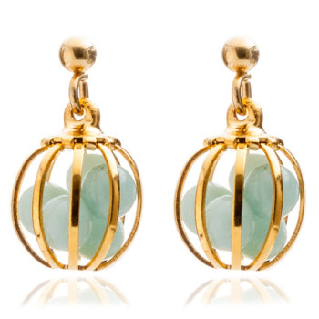 Gemstone Cage earrings with Amazonite (MINT)