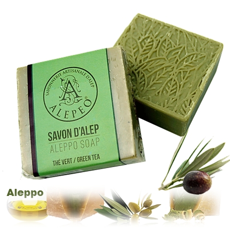 <!--001-->Aleppo Herbal Soap Olive Oil & GREEN TEA 100g