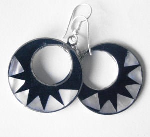 Mexican earrings inlaid with Abalone (mex41)