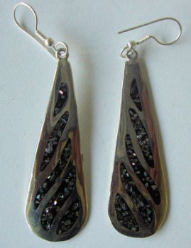 Mexican earrings inlaid with shell (mex32)