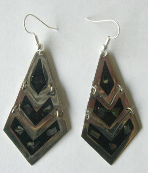 Mexican earrings Silver with inlaid abalone (MEX22)