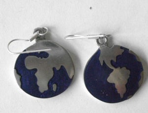 Mexican hand painted Silver Earrings  - MEX05