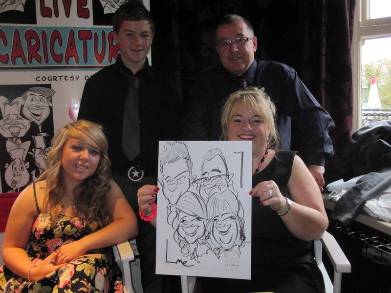 Live caricature of Family