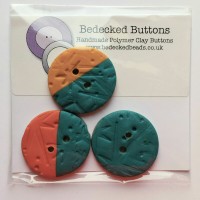 Turquoise Orange Yellow Buttons, Patchwork Buttons