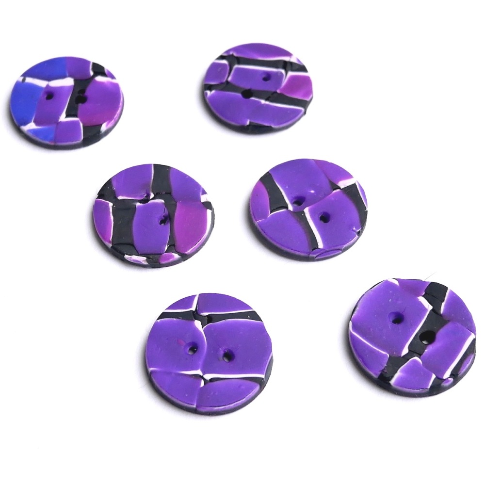 Purple Pink and Black Small Buttons