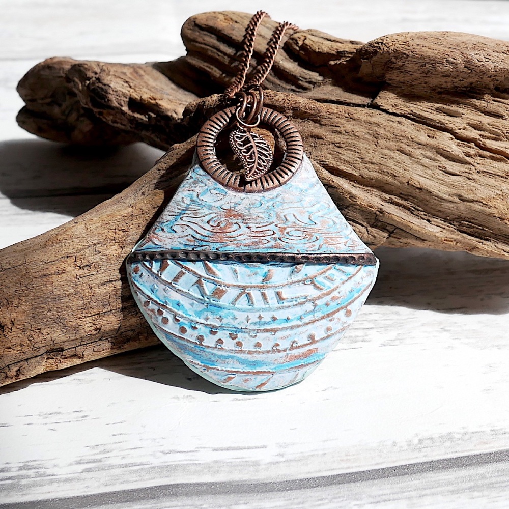 Rustic Blue and Copper Necklace