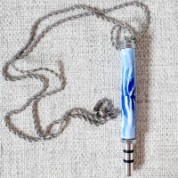 Blue and White Seam Ripper Necklace