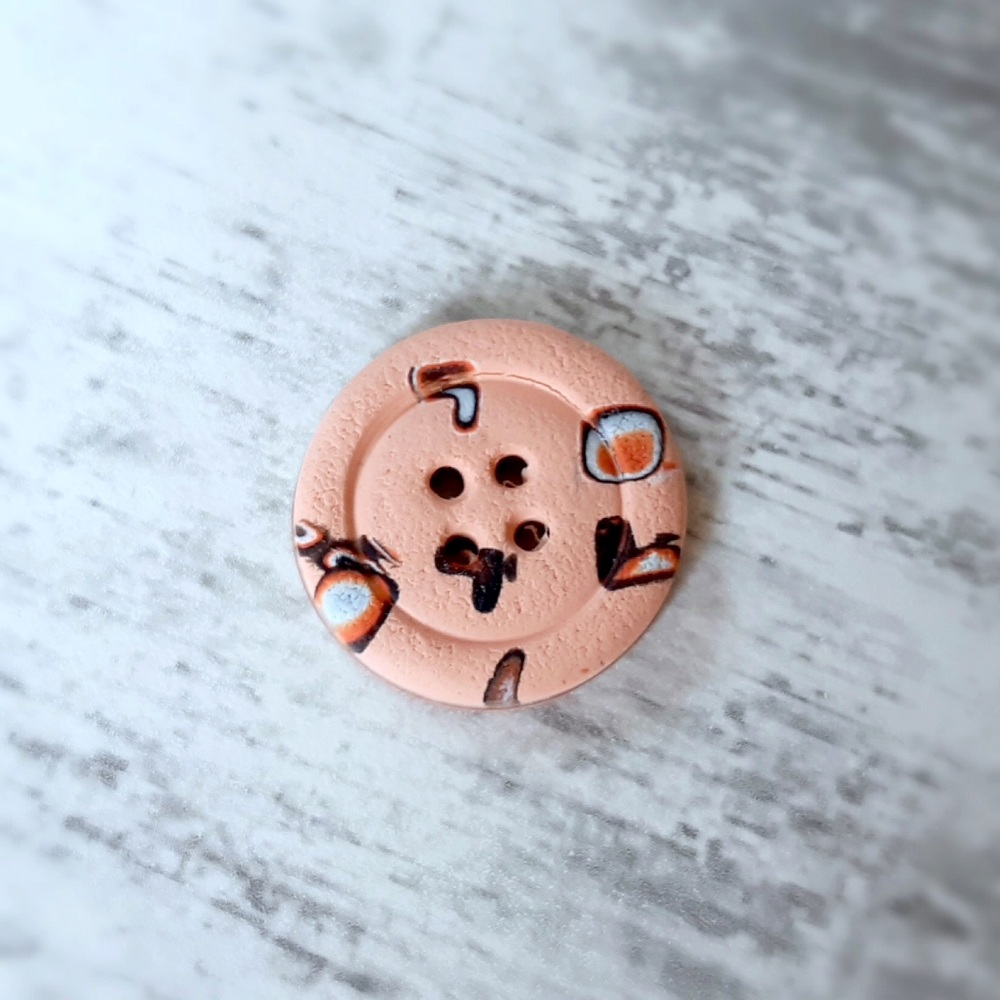 30 mm Peach Buttons-Pair of Buttons