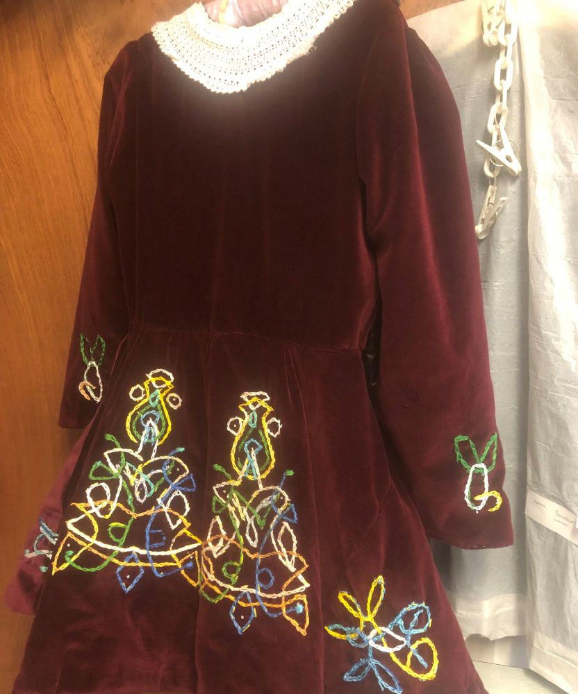 deep wine irish dance dress option