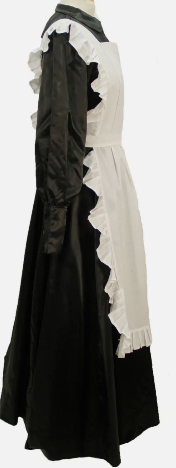side view of frilly victorian apron