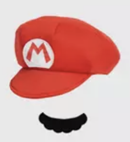 Super Mario hat and moustache