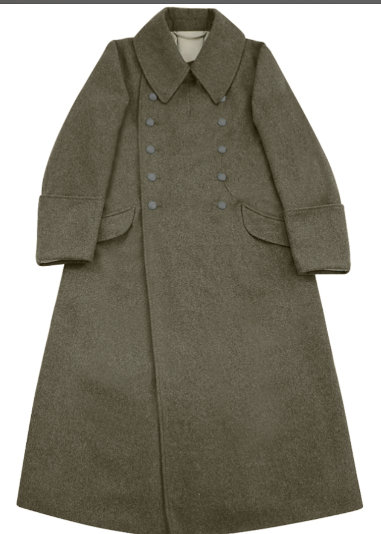 dark green long German officer coat