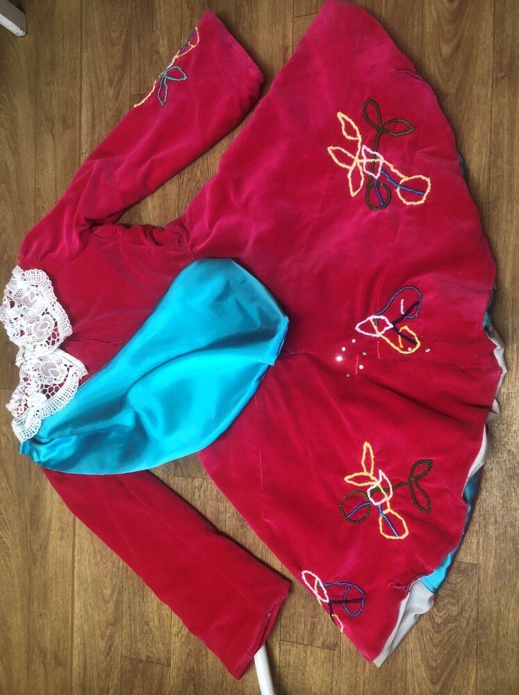 Irish dance dress commissioned, velvet back view Irish dance dress commissioned, velvet back view