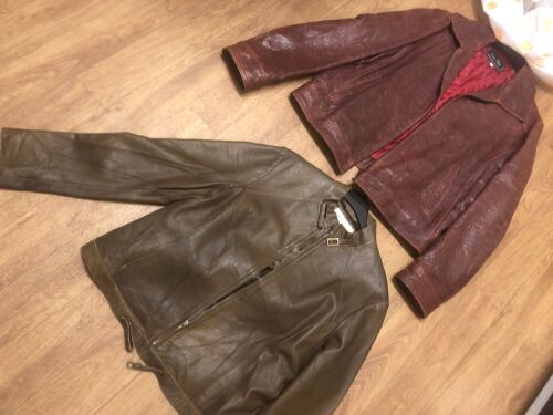 Woodland Brown leather Jackets - retro style to purchase or hire