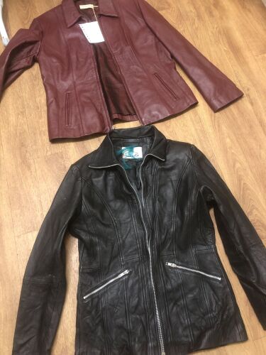 2 Leather Jackets , 1 purple and one black, for SALE or HIRE