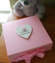  Personalised baby pink Christening keepsake box