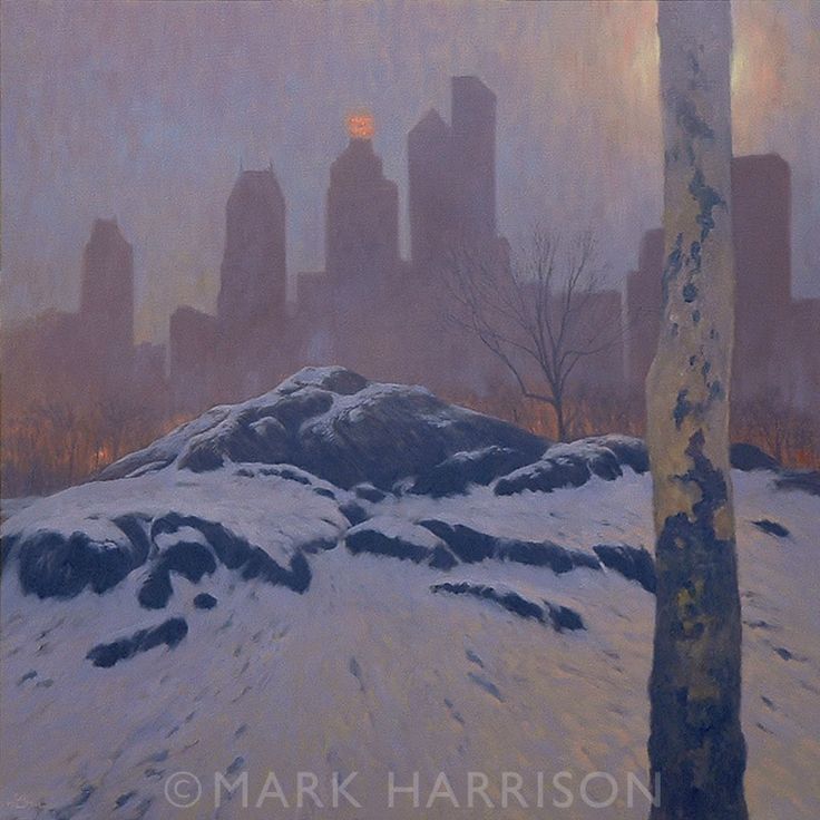 Central Park South 18 x 18 oil on board