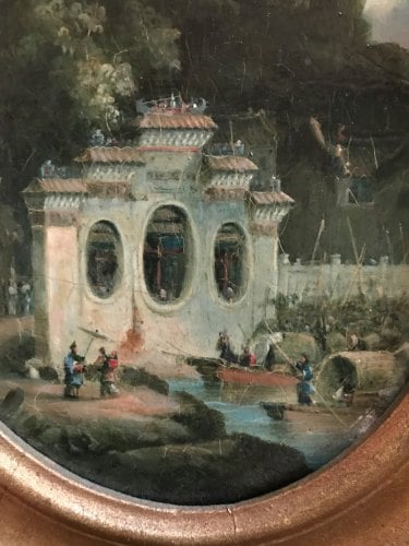 Pagoda scene II - One of a Pair - George Chinnery Circle - 18th Century