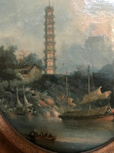 Pagoda scene I - One of a Pair - George Chinnery Circle - 18th Century