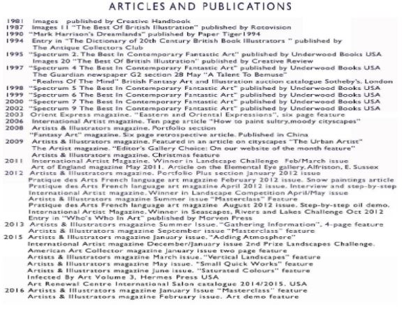 articles and publications