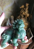  Rare Chinese Natural Hetian Jade Nephrite Carved Imperial Lion Statue