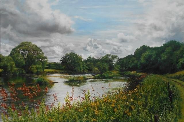 The Weir on the river Suir , Athassel oil on linen 20x30 &pound;2750