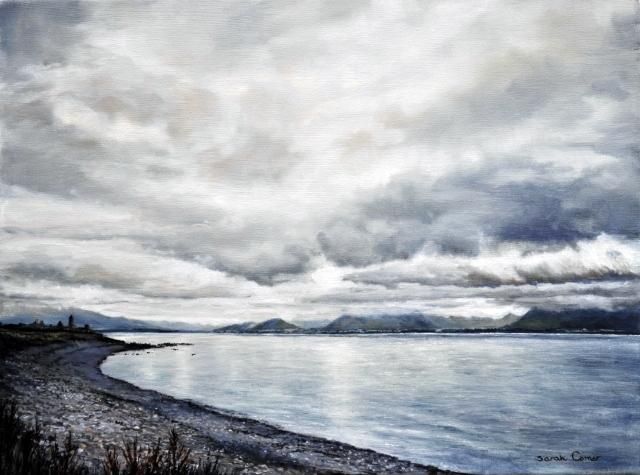 Pale Morning Light oil on linen canvas 12x 16 , County Kerry, Ireland