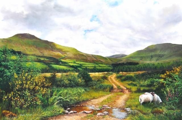 Path to the Galtee Mountains oil on linen canvas 20x30, county Tipperary Ir