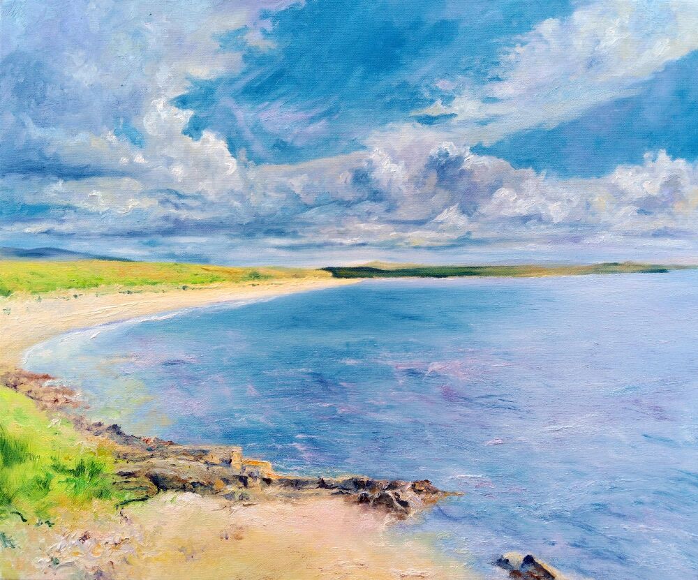 port arthur beach oil painting medium