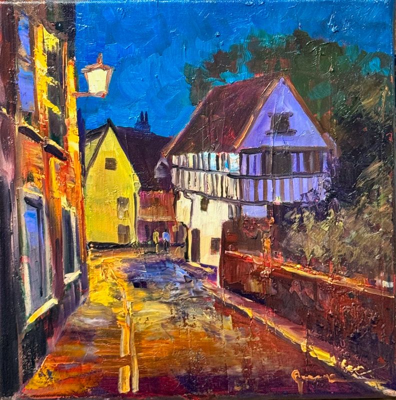 nc2406-080-norwich-nights-series-elm-hill-36x36cm-oil-on-canvas-by-artist-g