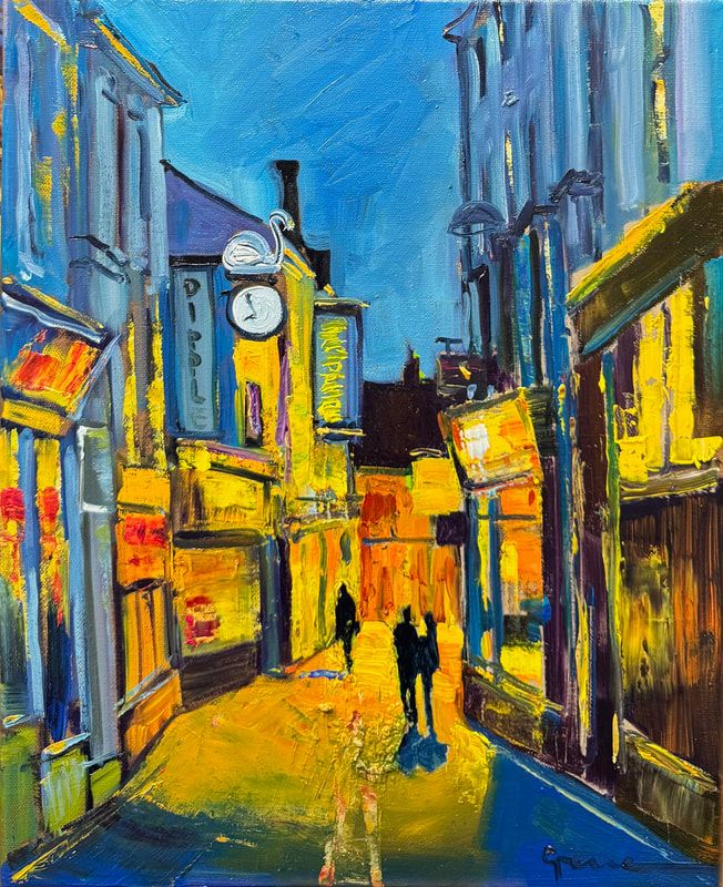 nc2406-081-norwich-nights-series-swan-lane-16x13-22-oil-on-canvas-by-artist