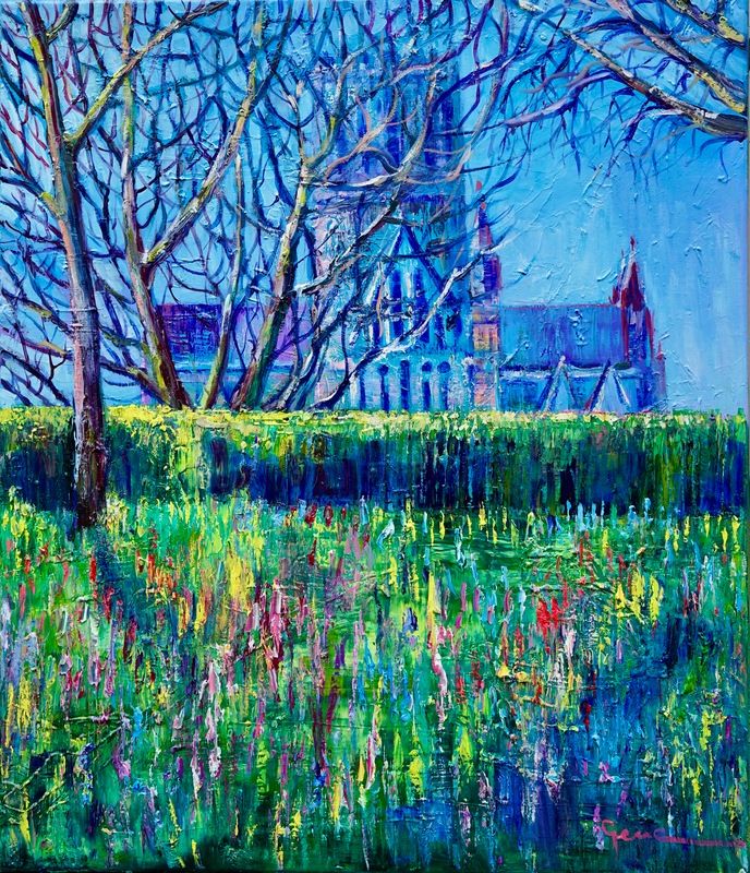 nc2303-031-chapelfield-croci-spring-blossoms-norwich-cathedral-70x60cm-oil-