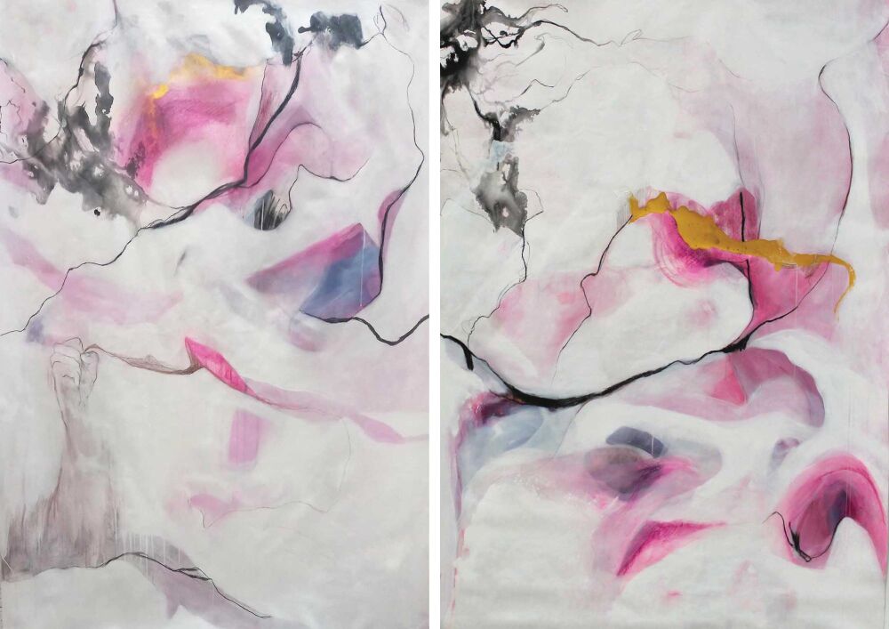 Kismet, Invisibile words, acrylic on canvas, 2023, 102 x 59 inch, 4200$, sh