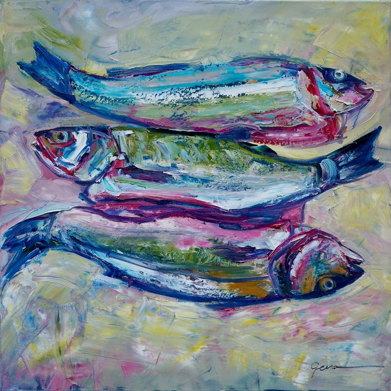 aa24011-135-sea-bass-3-fishes-80x80cm-oil-on-canvas-by-artist-gennadiy-ivan