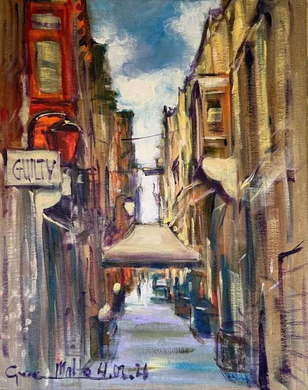 malta0226-23-valleta-streets-sketch-acrylic-on-canvas-board-30x24cm-by-arti malta0226-23-valleta-streets-sketch-acrylic-on-canvas-board-30x24cm-by-arti