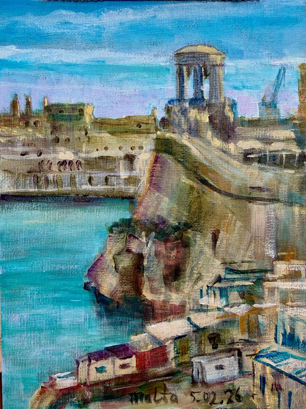 malta0226-25-valleta-view-to-the-bell-tower-sketch-acrylic-on-canvas-board- malta0226-25-valleta-view-to-the-bell-tower-sketch-acrylic-on-canvas-board-