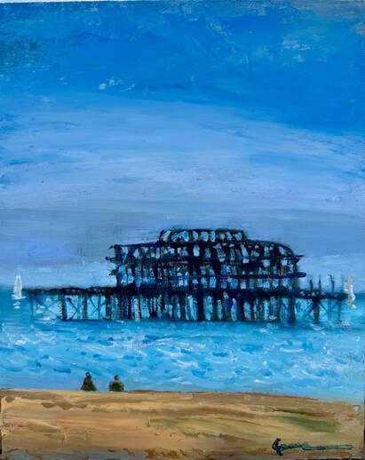 br0526-56-old-pier-brighton-plein-air-oil-on-canvas-30x21cm-by-artist-genna br0526-56-old-pier-brighton-plein-air-oil-on-canvas-30x21cm-by-artist-genna