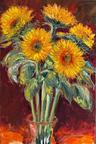 ff0526-66-summer-sunflowers-bouquet-oil-on-canvas-77x50cm-by-artist-gennadi ff0526-66-summer-sunflowers-bouquet-oil-on-canvas-77x50cm-by-artist-gennadi