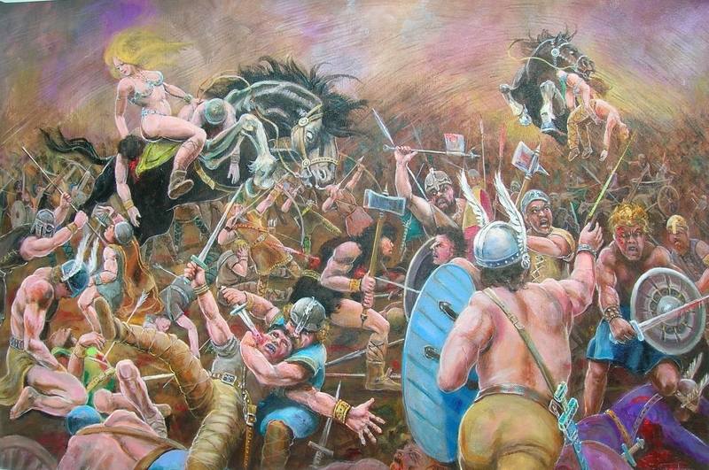 painting 3 battle of fyrisvellir